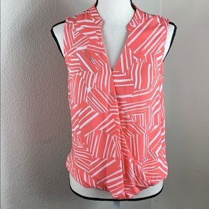 The Limited sleeveless v neck faux wrap top